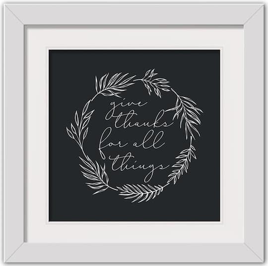 Give Thanks Fall Print in White Frame